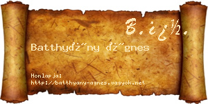Batthyány Ágnes névjegykártya